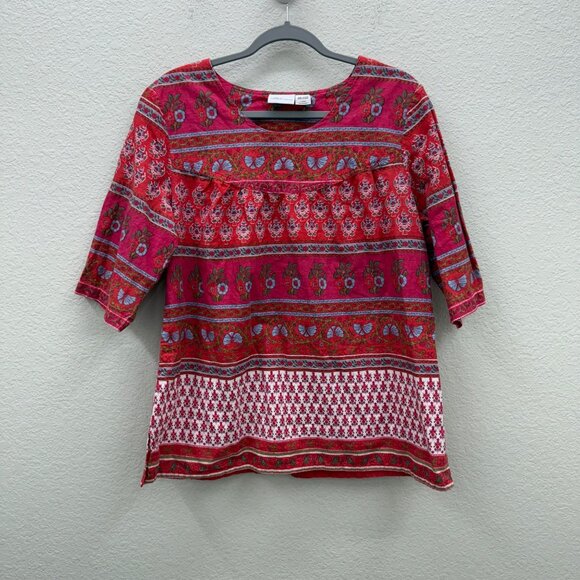 The Vermont Country Store Floral Cotton Blouse Shirt Bundle Womens size Large - Picture 2 of 13